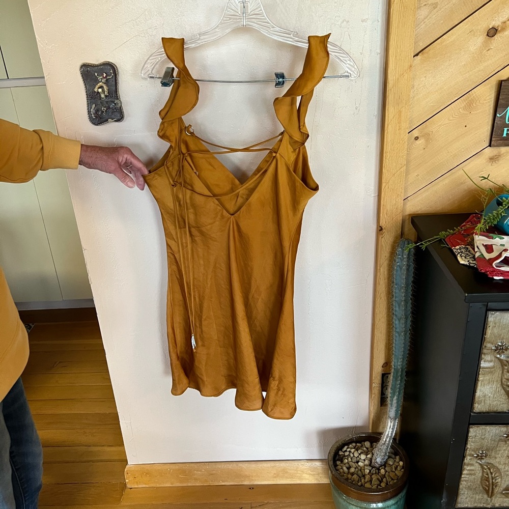 Free people size medium mustard slip dress